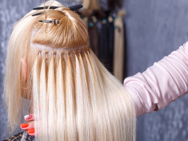 Definição de extensões de cabelo